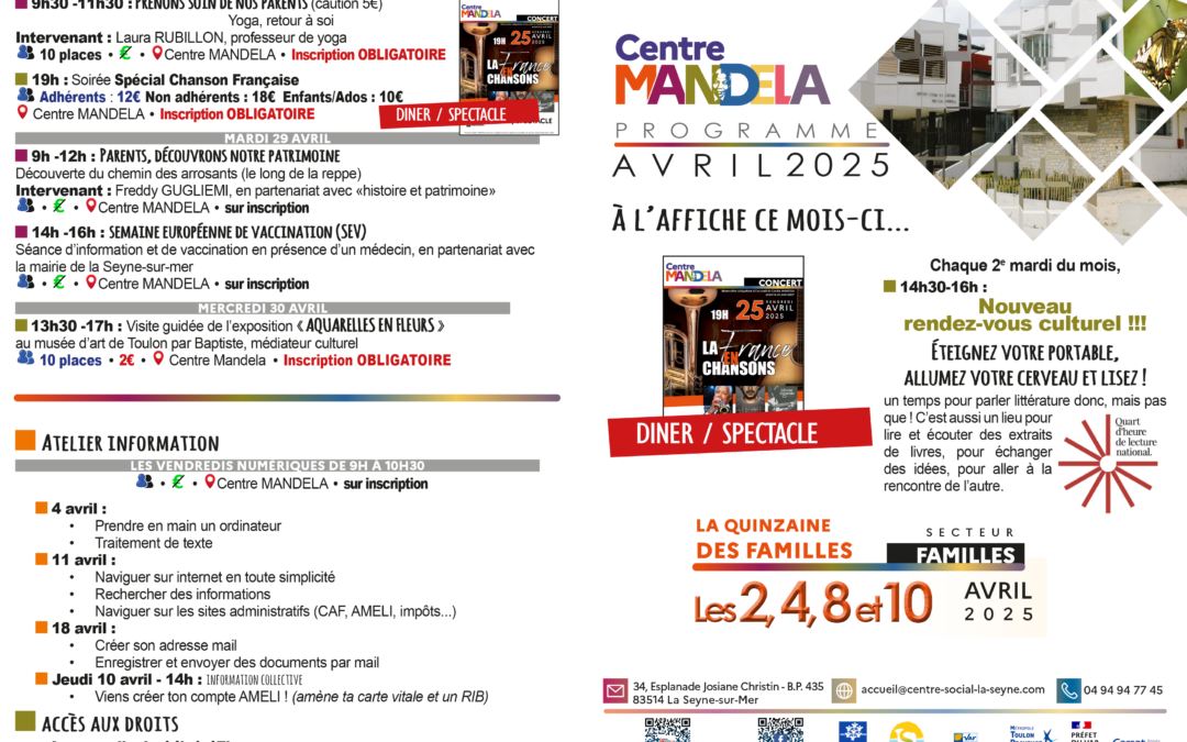 Programme d&rsquo;Avril