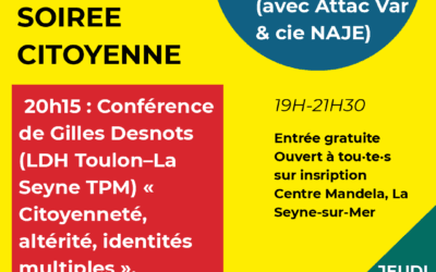 Jeudi 26 mars 2026 – Soirée citoyenne au Centre Mandela